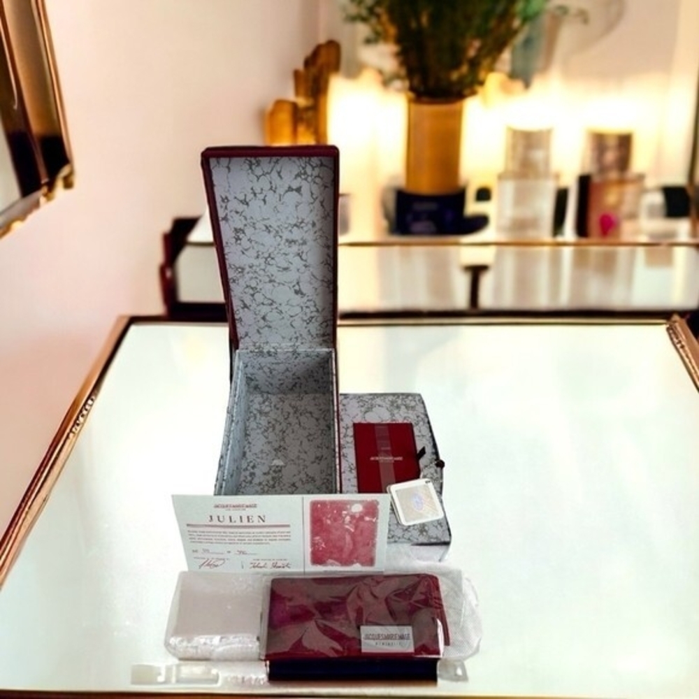 Jacques Marie Mage Jullien Burgundy Empty Box Certificate Silk Pouch 110/350 EXC